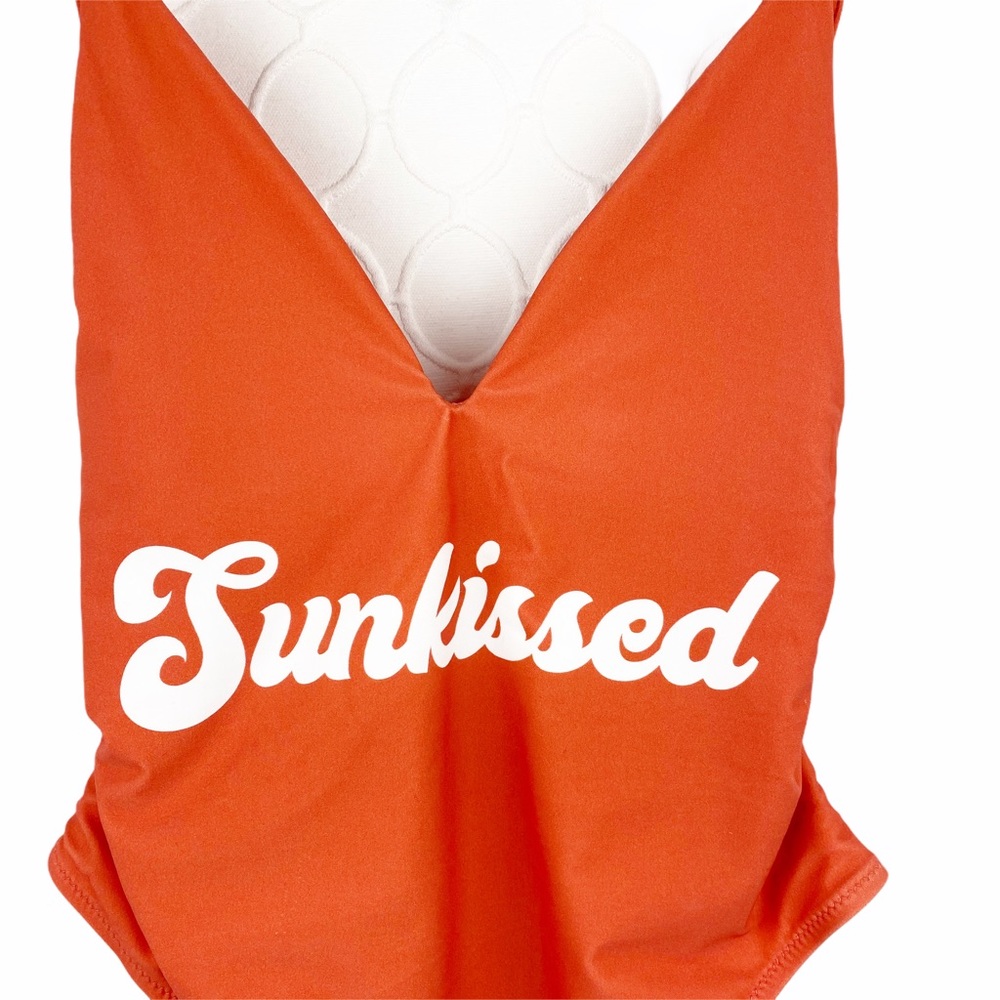 NEW SMYM MuMu Sunkissed One Piece Swimsuit Siesta Key Orange Plunge Size Small - Picture 7 of 16